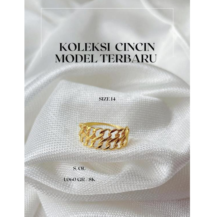 Cincin Emas Dewasa Sisik Naga 8K (Complete Mulia)