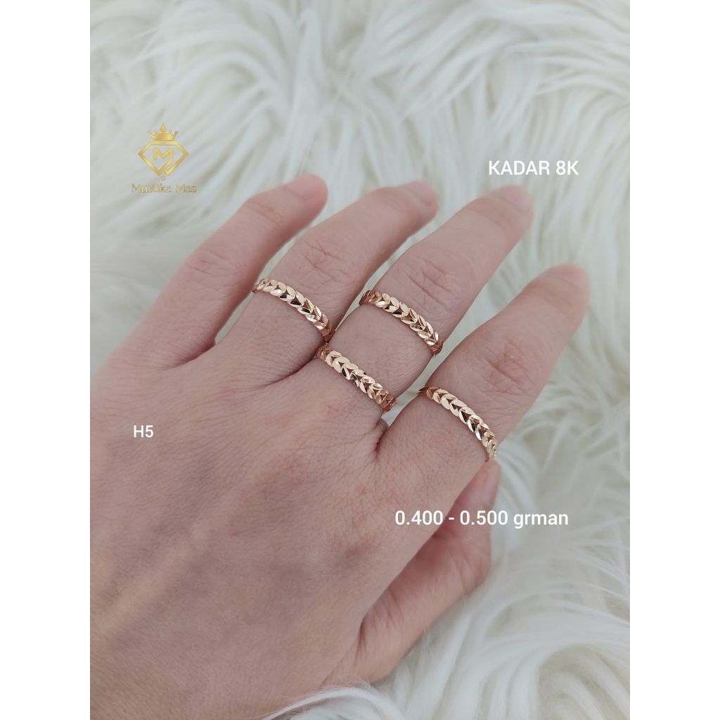 Cincin model daun 8K