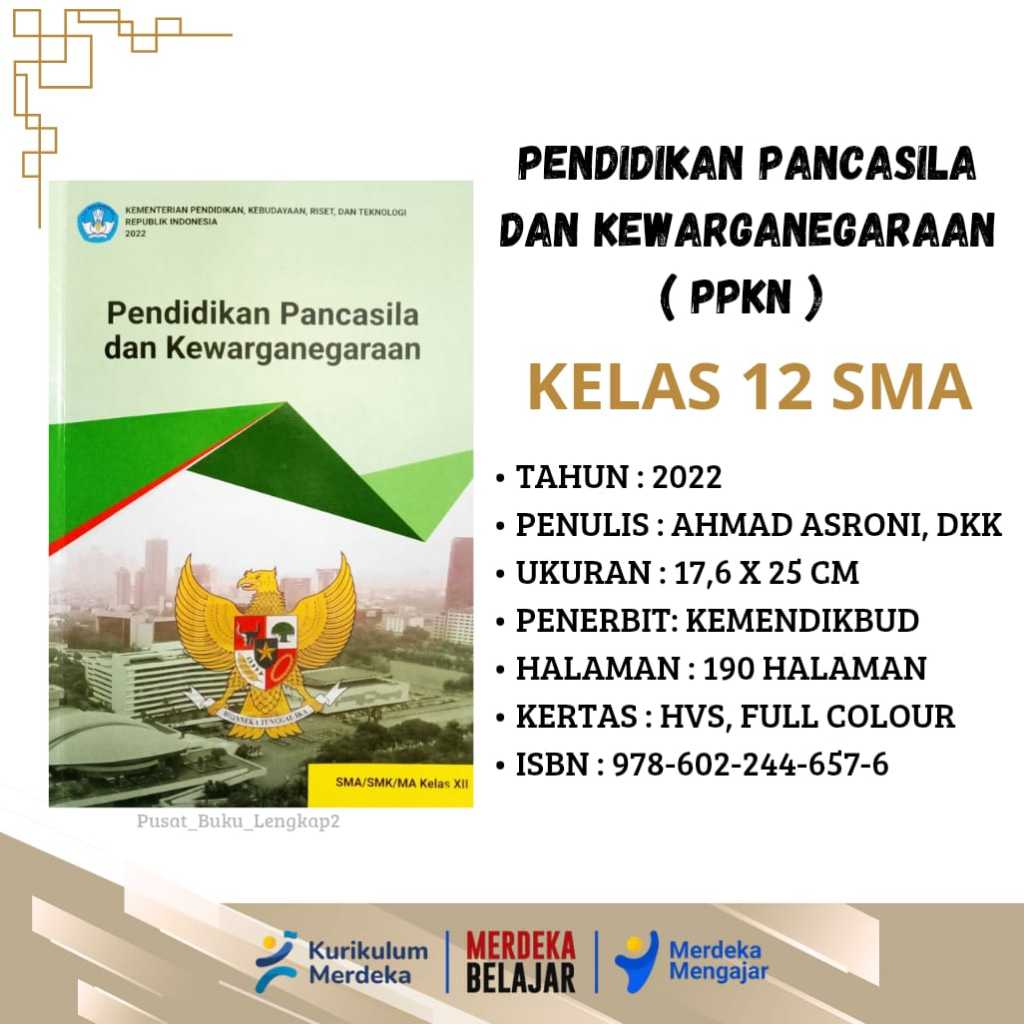 BUKU SISWA PKN KURIKULUM PENGGERAK-MERDEKA KELAS 12 SMA/MA