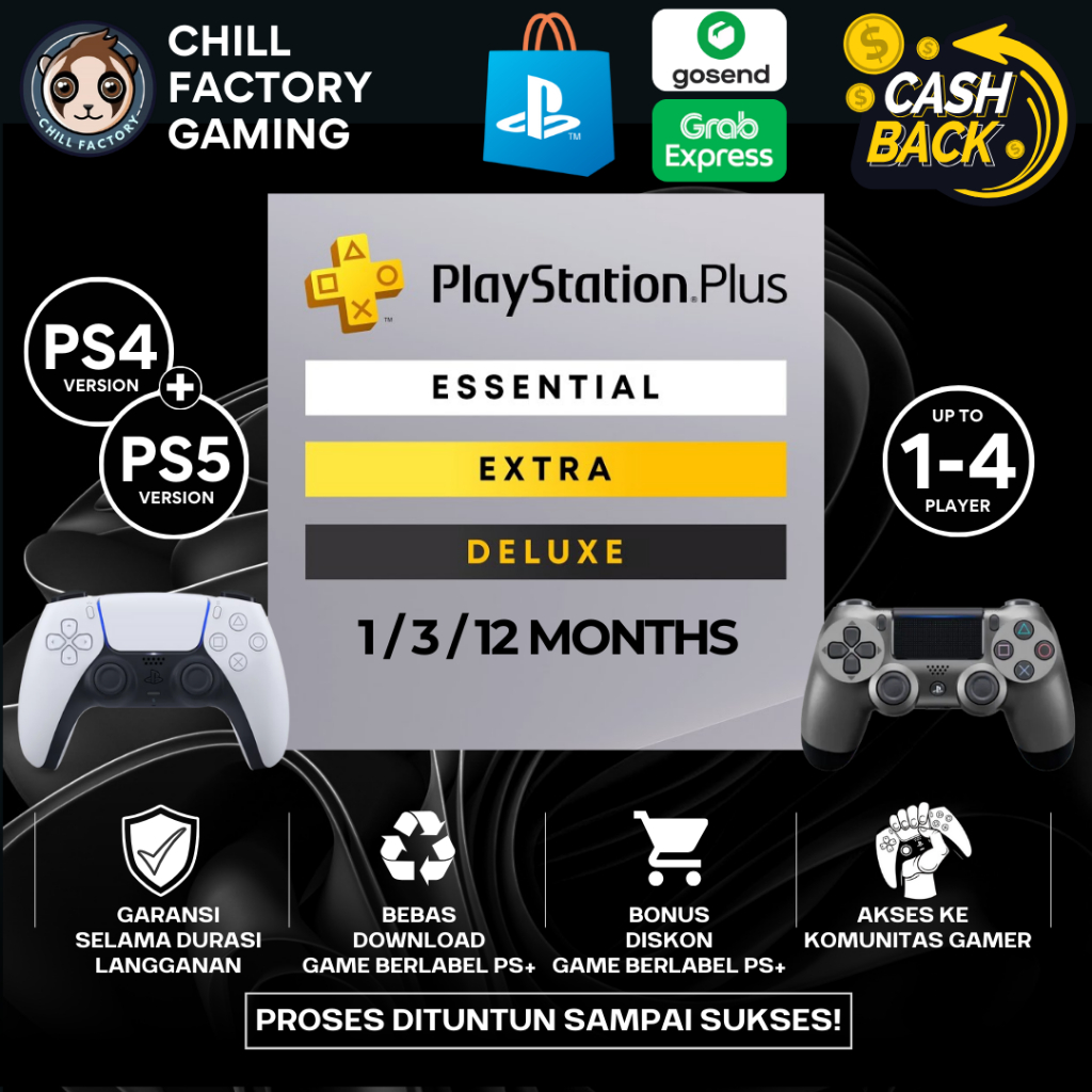 PS Plus - PS + - PlayStation Plus - ESSENTIAL / EXTRA / DELUXE - PS4 / PS5