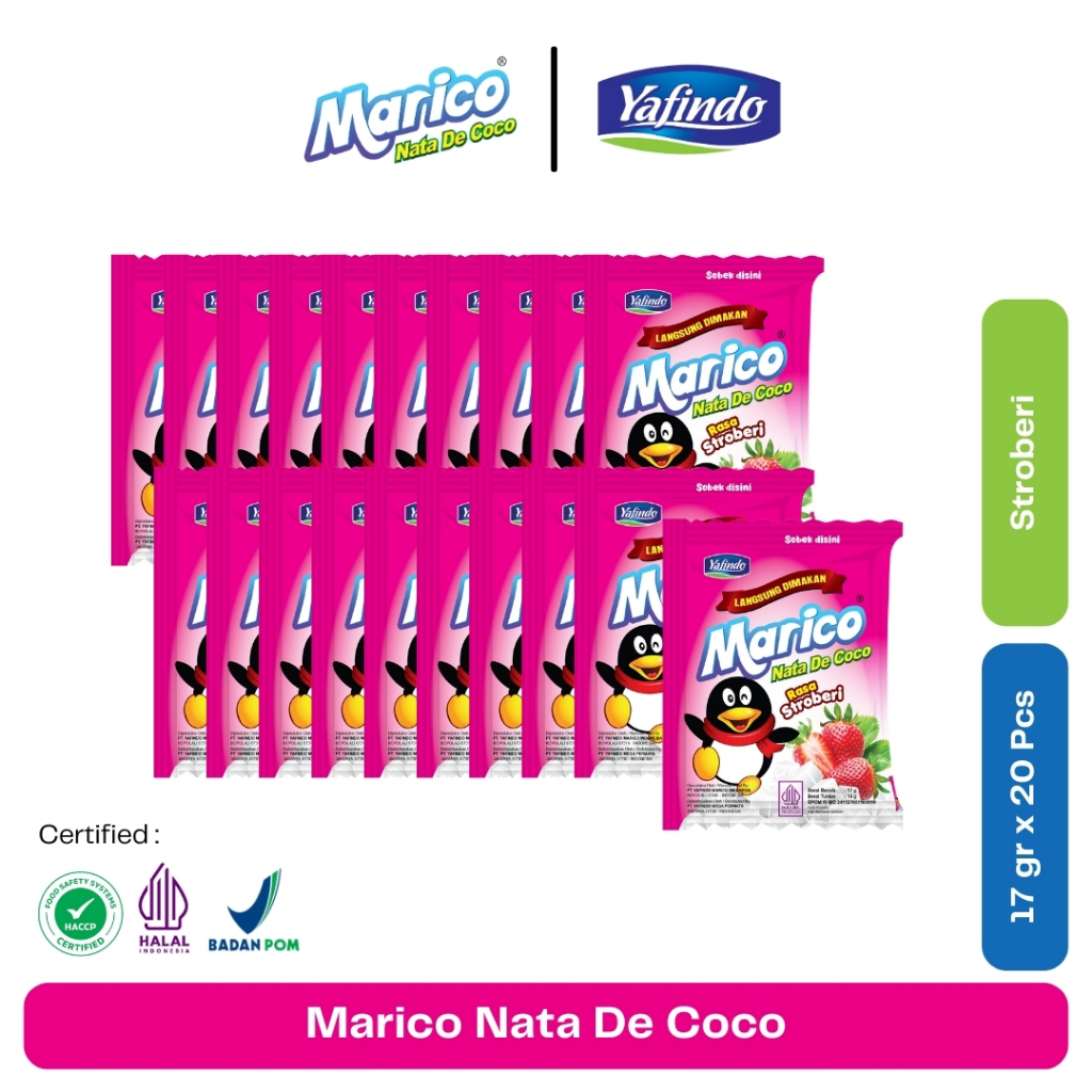 Marico Nata de Coco - Rasa Strawberry 1 Pack (20 Sachet)