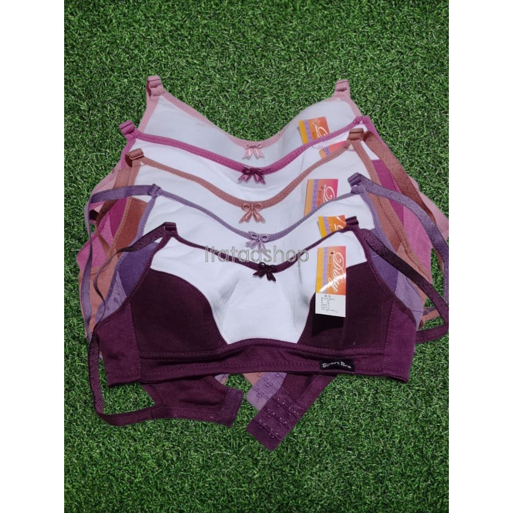 Bra Sport BH Wanita Remaja Tanpa Busa Tanpa Kawat Berkombinasi Warna Bervariasi Nyaman Dipakai Sehar