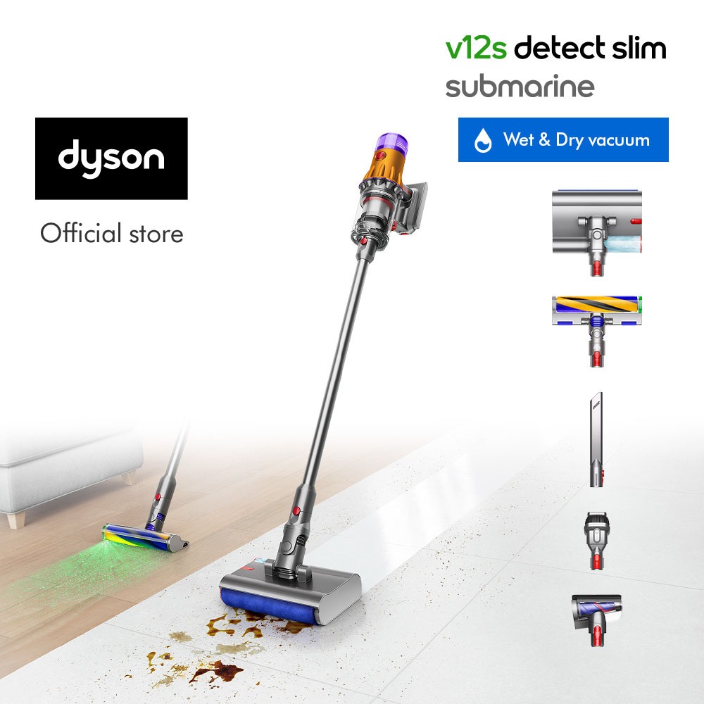Dyson V12 s Detect ™ Slim Submarine​ Wet & Dry Vacuum Cleaner - Penyedot Debu Kering dan Basah | Day