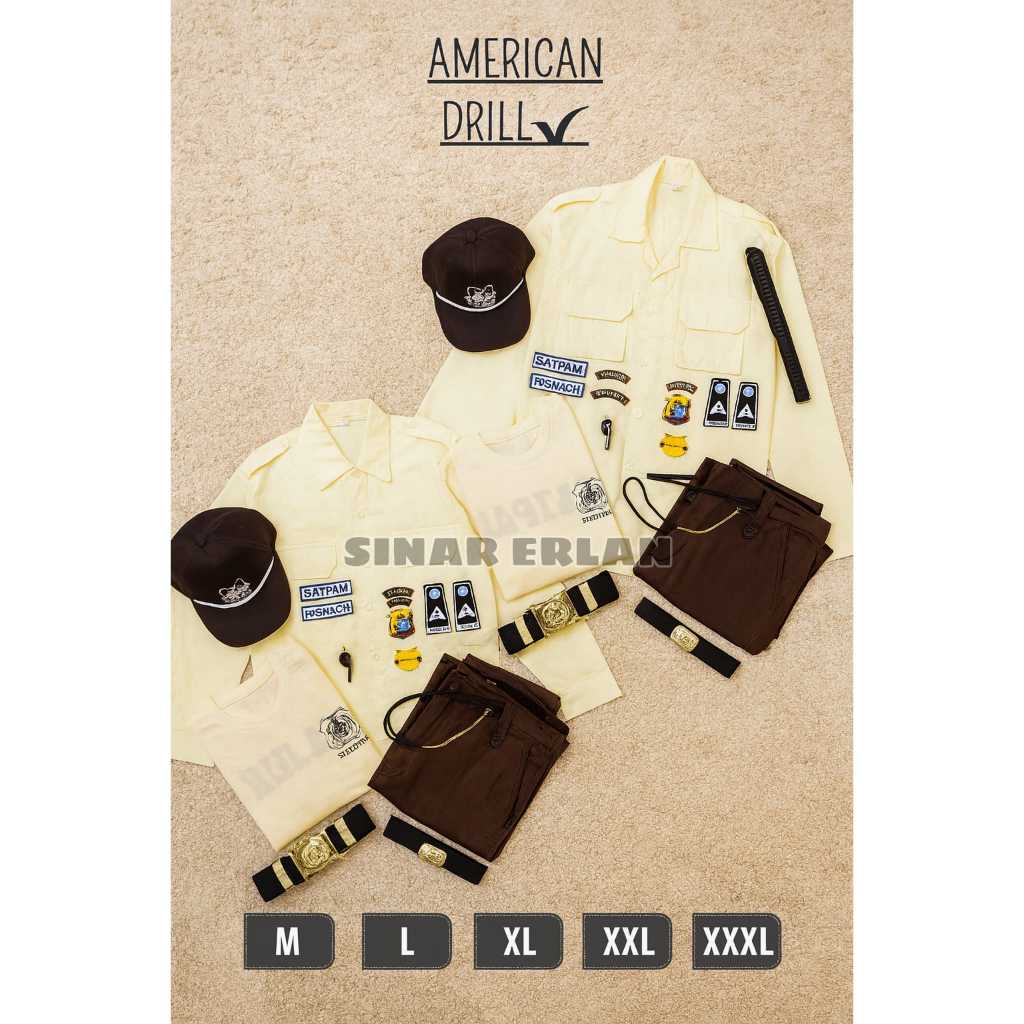 Bersaudara Official Seragam Pdh Baju PDL Setelan Lapangan security PDH satpam PDL Lengan pendek Leng