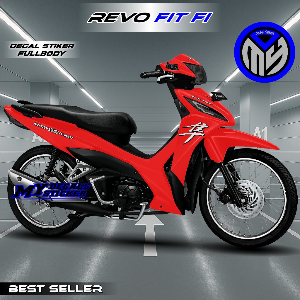 Stiker Decal Revo FIT FI Fullbody Polos simple  - Stiker Variasi Striping Revo Fit Injeksi Full Body