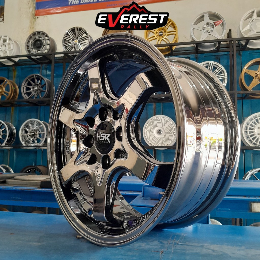 Velg Racing Mobil Nissan March Livina Evalia Ring 15 Black Chrome - HSR