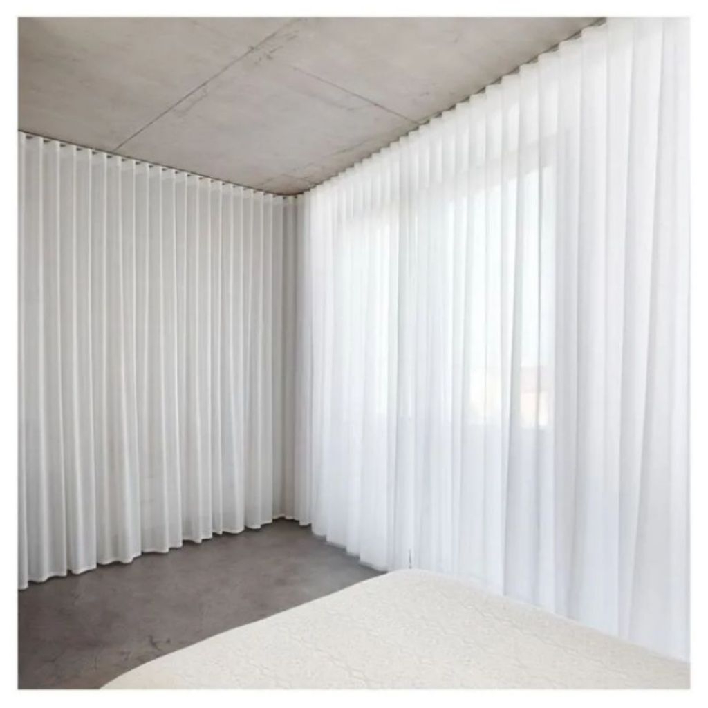 GORDEN VITRASE TIPIS PURING PUTIH POLOS HORDENG JENDELA BERLIPAT MODEL PENGAIT S