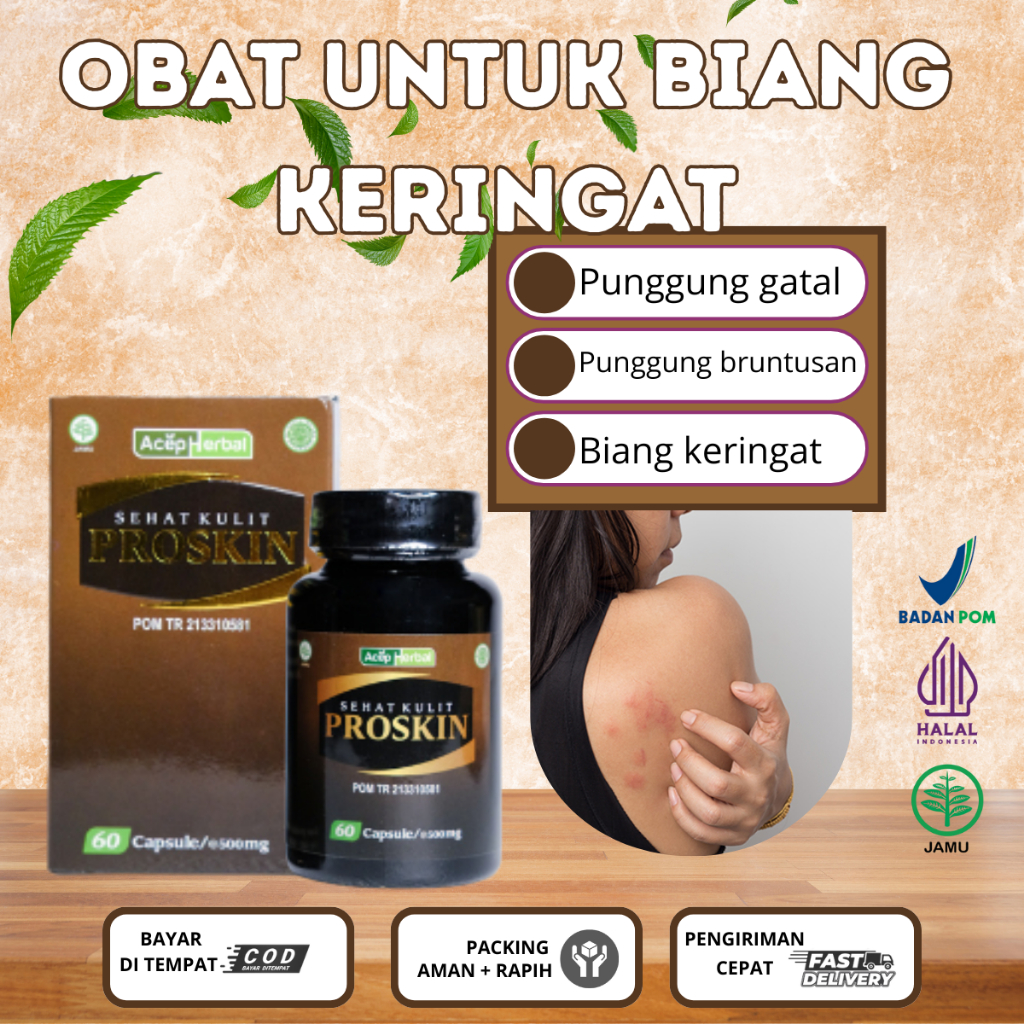Obat minum untuk biang keringat di punggung, punggung bruntusan, bintik merah gatal di badan-Proskin