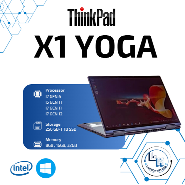 Laptop Lenovo ThinkPad X1 Yoga G1 / G6 / G7 Intel i7 Gen 6–12 RAM 8–32GB SSD 256–1TB 14” FHD Windows