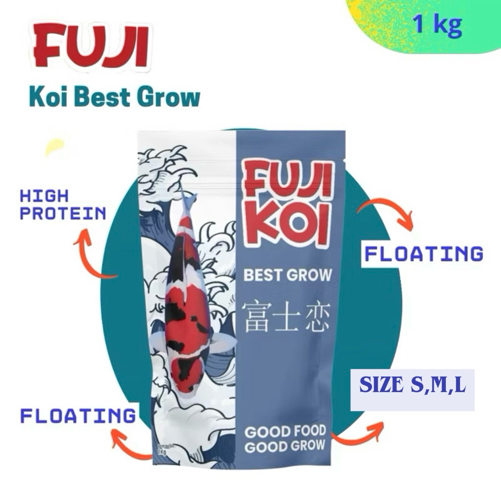 Pelet Ikan Koi Protein Tinggi Kemasan 1 Kg untuk Pertumbuhan Maksimal