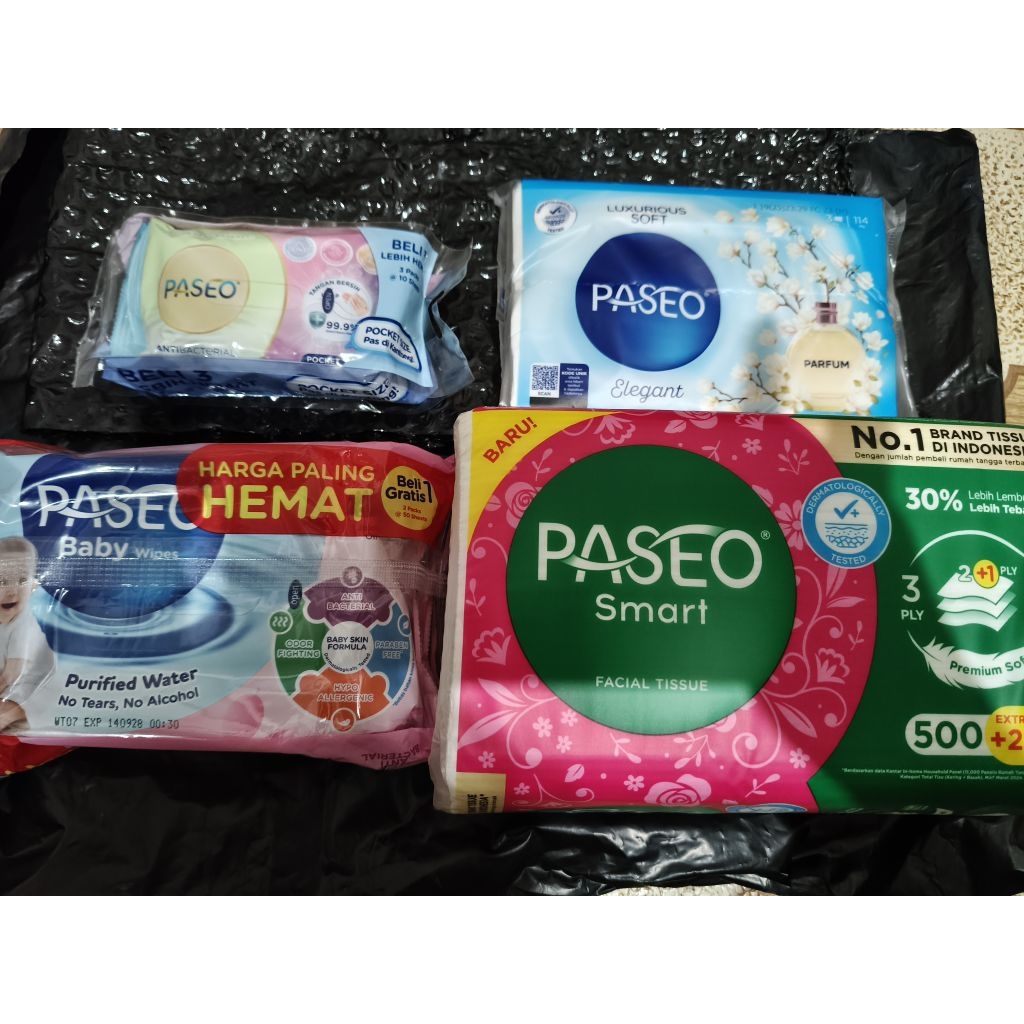 Paseo tissue basah tissue kering travel size wet tissue