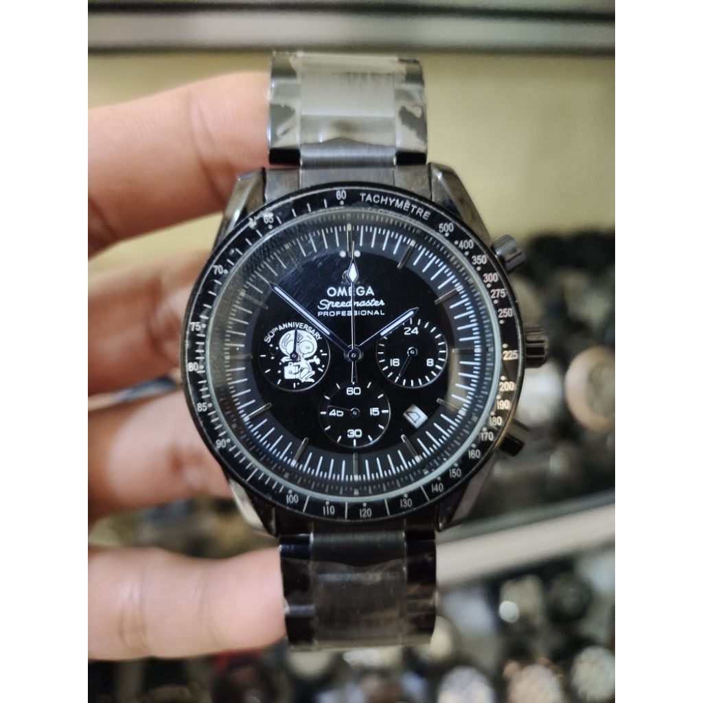 Jam Tangan Omega Speedmaster Quartz Premium Chrono Aktif