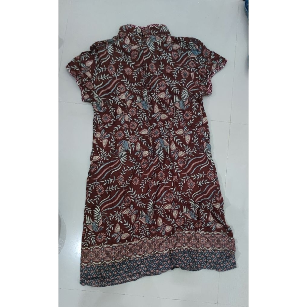 Dress Batik Wanita Kencana Ungu