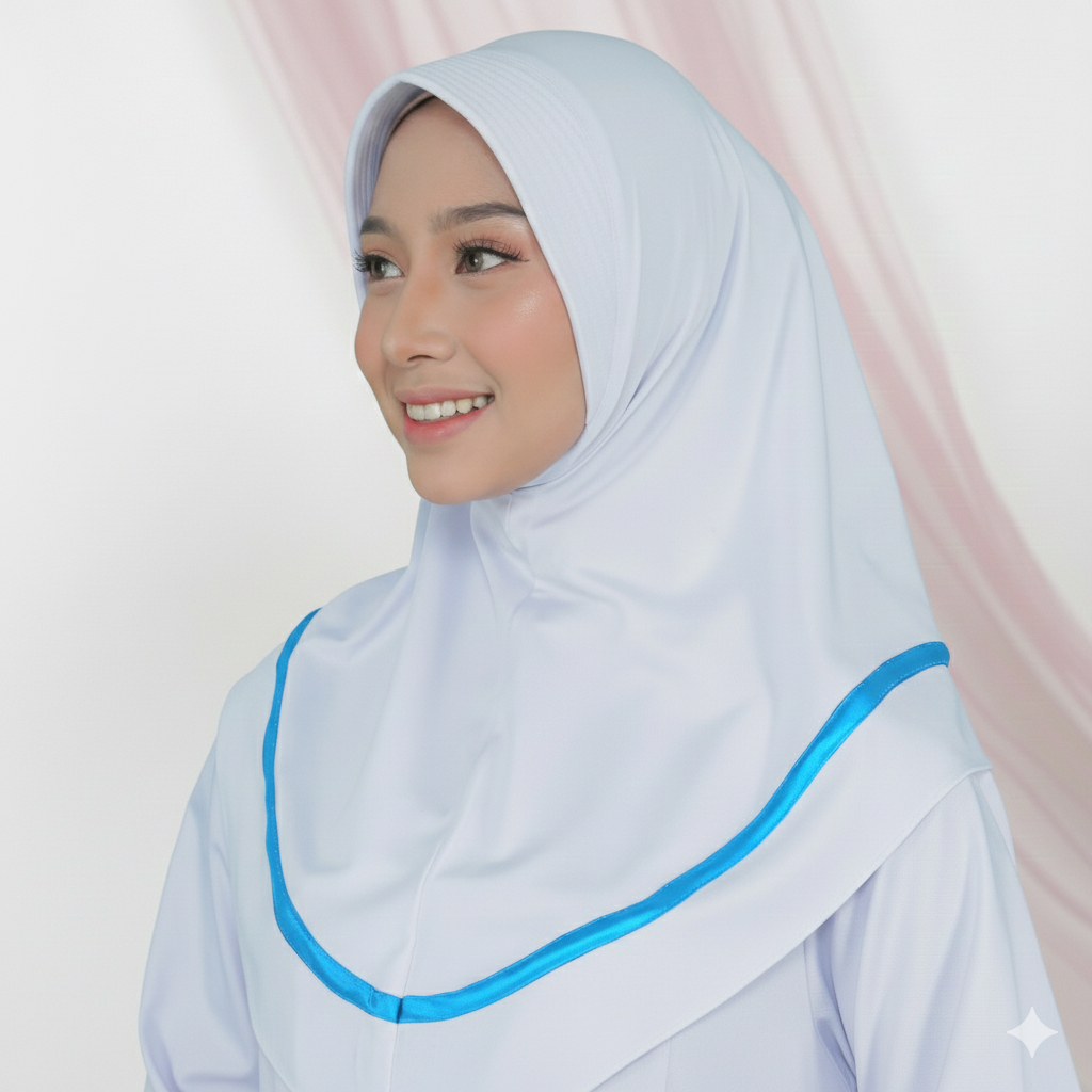 Medisia - Hijab Jilbab Kerudung Perawat Bidan Instan Bahan Jersey Warna Putih