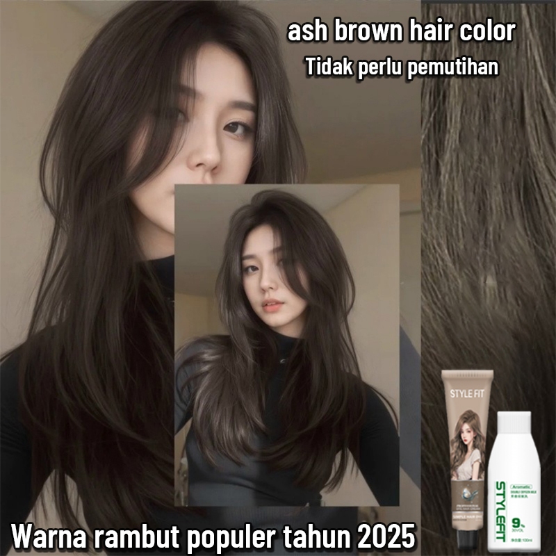 Peluncuran produk baru STYLE FIT cat rambut ash brown*200ml pewarna rambut pria dan wanita,semir ori