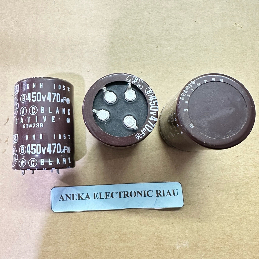 470UF 450V NIPPON CHEMI CON KAPASITOR ELCO 470 UF 450 V ORIGINAL KAKI 4 KONDISI CABUTAN