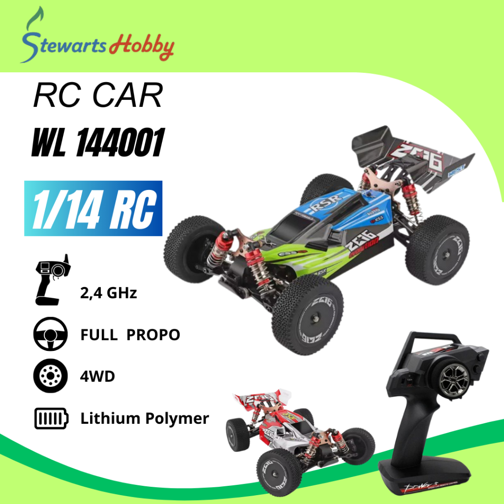 RC Mobil WL 144001 RC Car Buggy 1/14 4WD 60km/h Metal Chassis RTR
