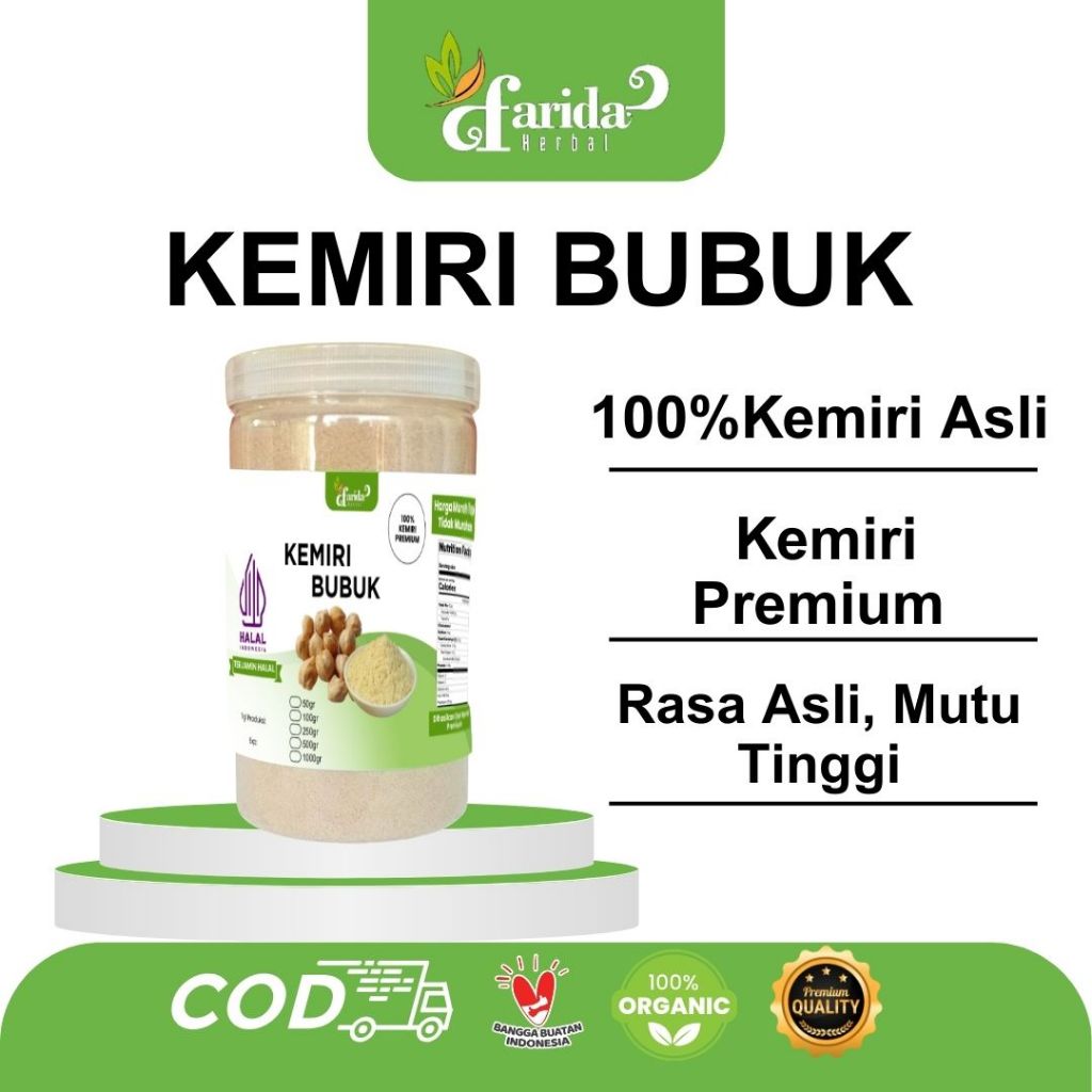 Kemiri Bubuk Kemasan Toples Bubuk Kemiri Farida Herbal