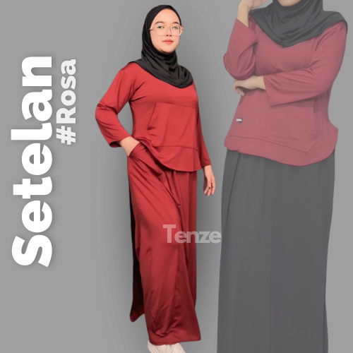 Setelan Rosa By Tenze Set Rok Celana Wanita Casual Santai Hangout OOTD Olahraga Kekinian