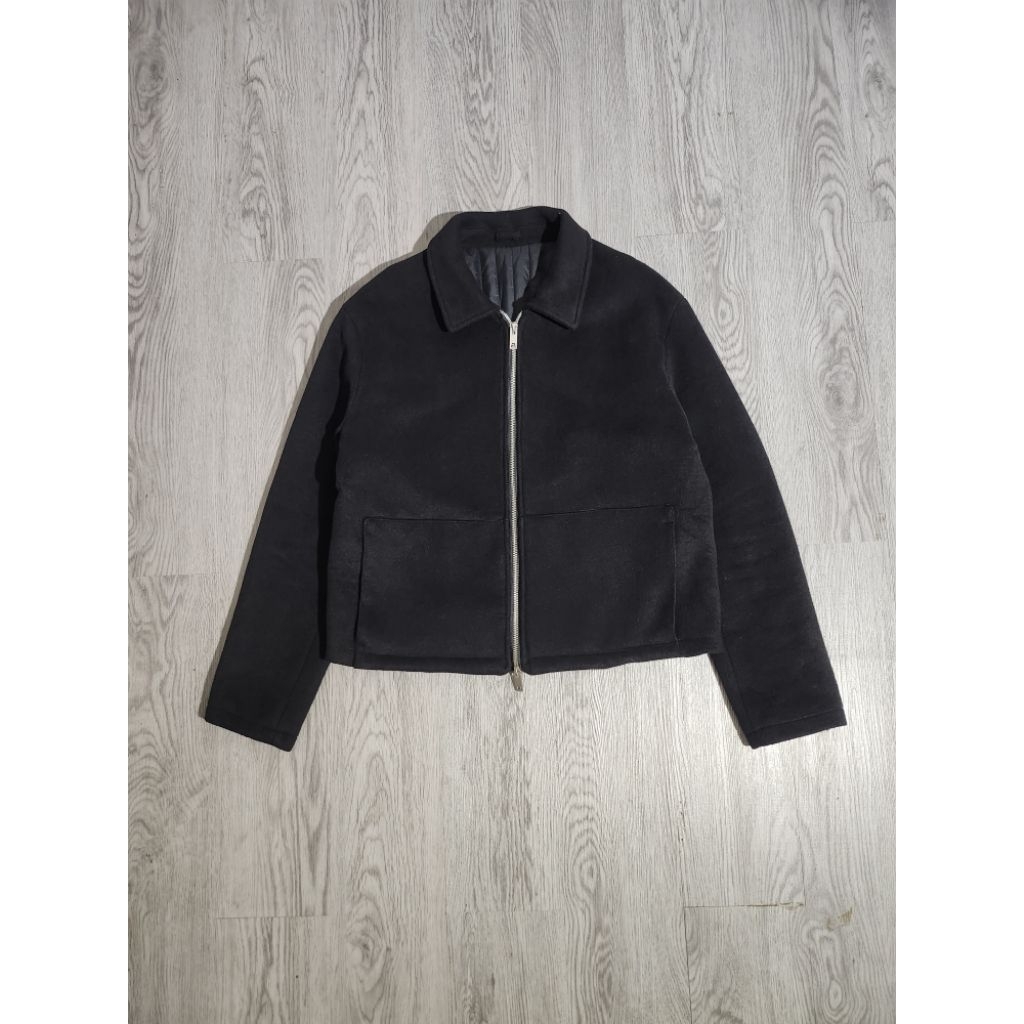 L4FUDGE Store Wool Double Zipper Boxy Reworked Jacket