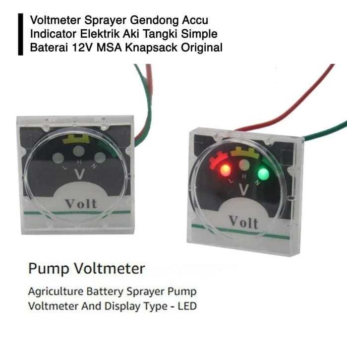 Voltmeter Tank semprot Sprayer elektrik 2 lampu