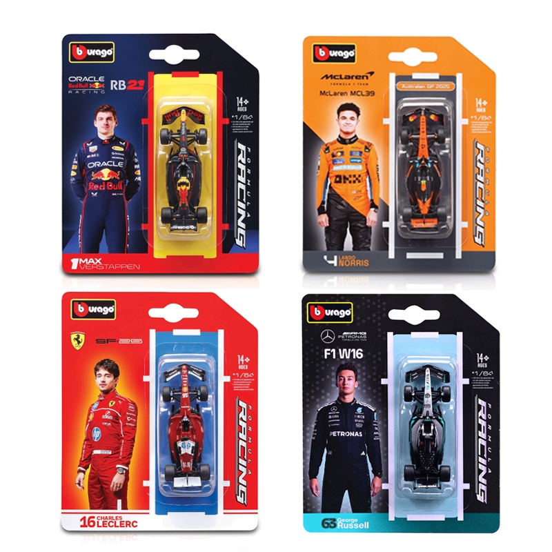 Bburago 1:64 2025 F1 Red Bull RB21 Ferrari SF25 McLaren MCL39 Mercedes W16 Formula One Racing