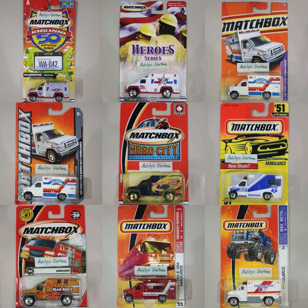 matchbox '08 ford e-350 e-550 super duty ambulance hero city collection coleccion ultra med-alert re