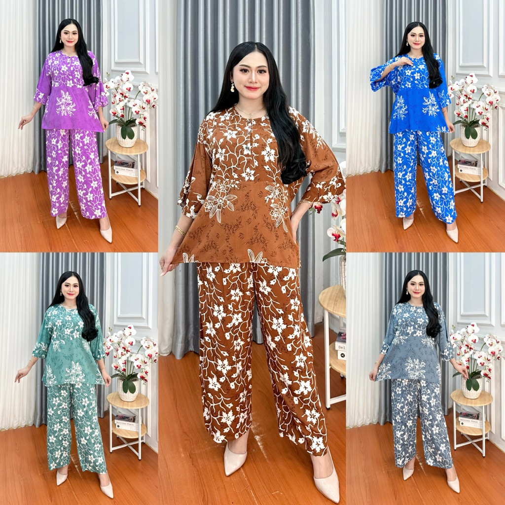 SETELAN CELANA PANJANG JUMBO BATIK LD 130/SETELAN CELANA JUMBO