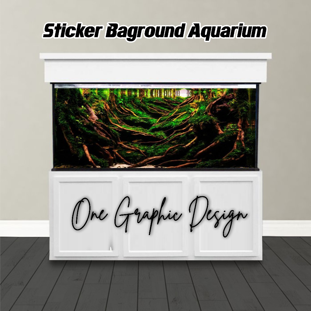 Background Aquarium, Stiker Aquarium , Wallpaper Aquarium, Aquascape, Stiker Aquarium Belakang