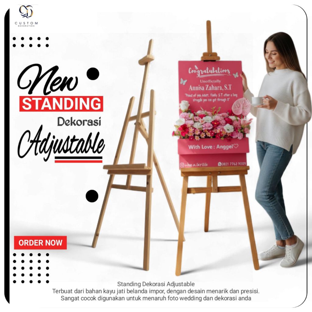 Standing DEKORASI Serbaguna ADJUSTABLE JATI BELANDA