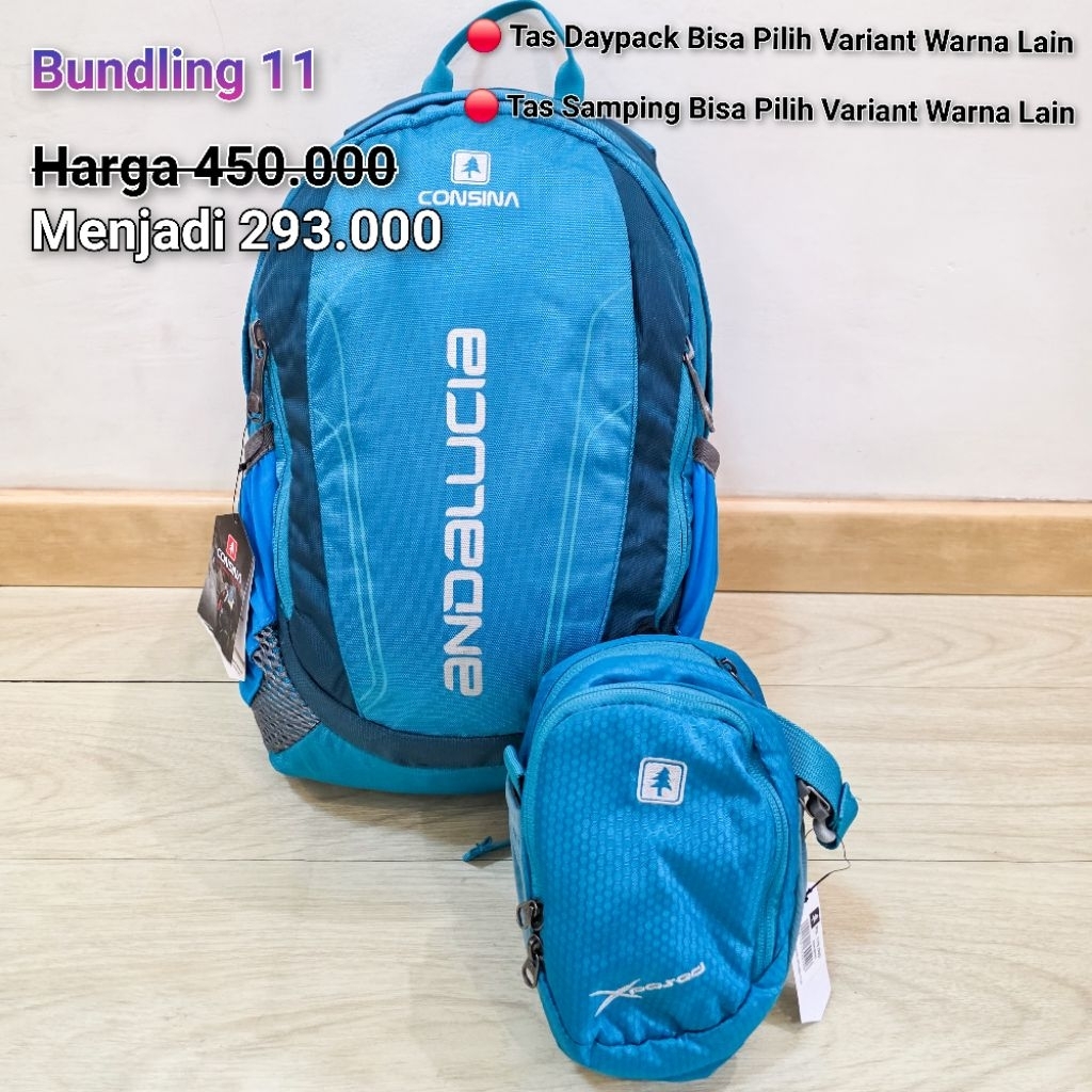 Paket Bundling 11 Tas Daypack Consina Andalucia, Tas Slempang Consina Xposed