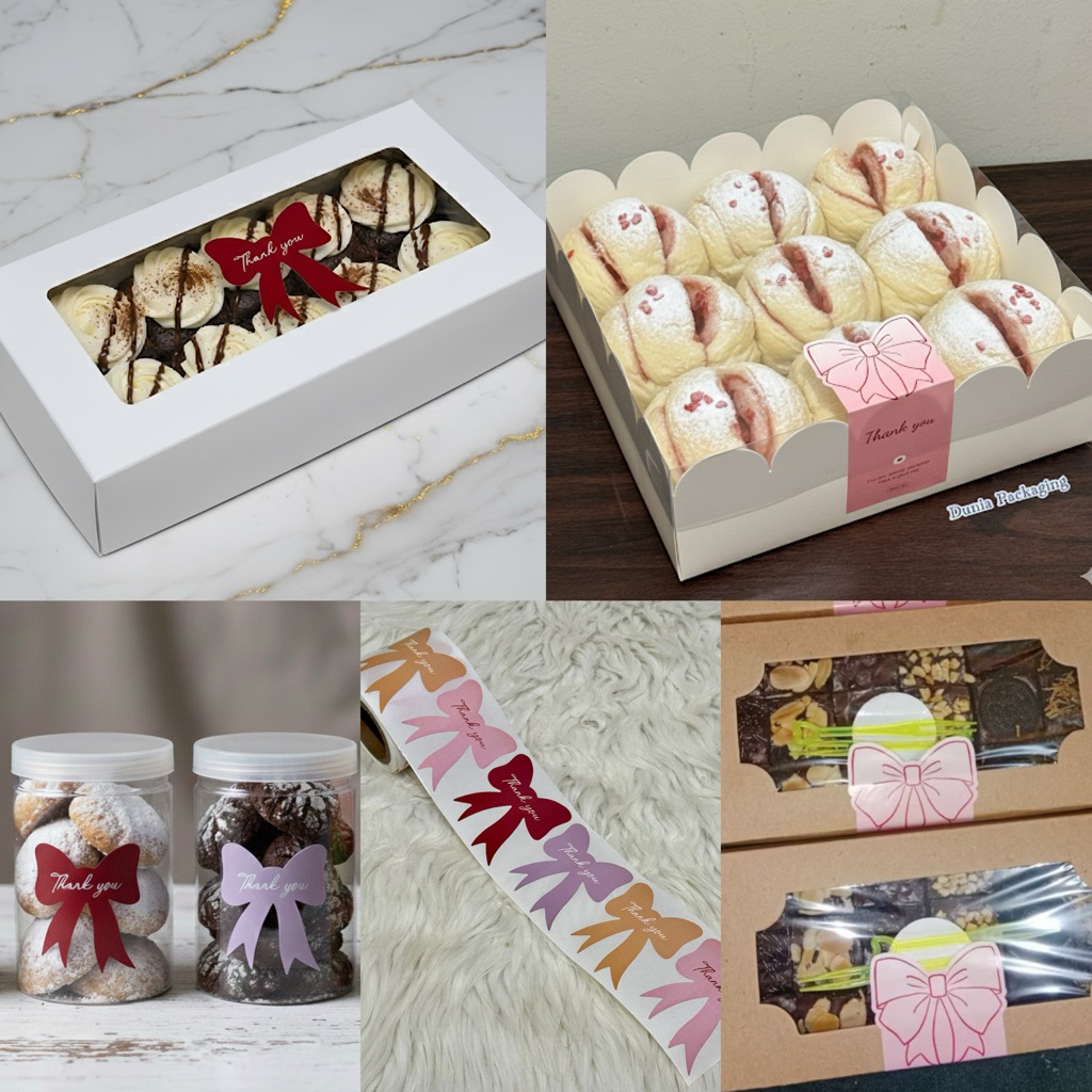Stiker Pita Packaging Kotak Kue / Toples BIG SIZE Stiker Thank You Sticker Pita Kotak Kue Box Kue