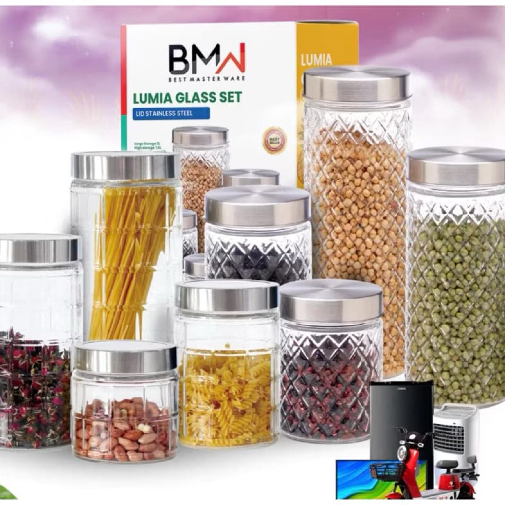 Toples Kaca Set Diamond Glass 4 IN 1 / Toples Kaca Diamond Glass 4 Pcs Elegant