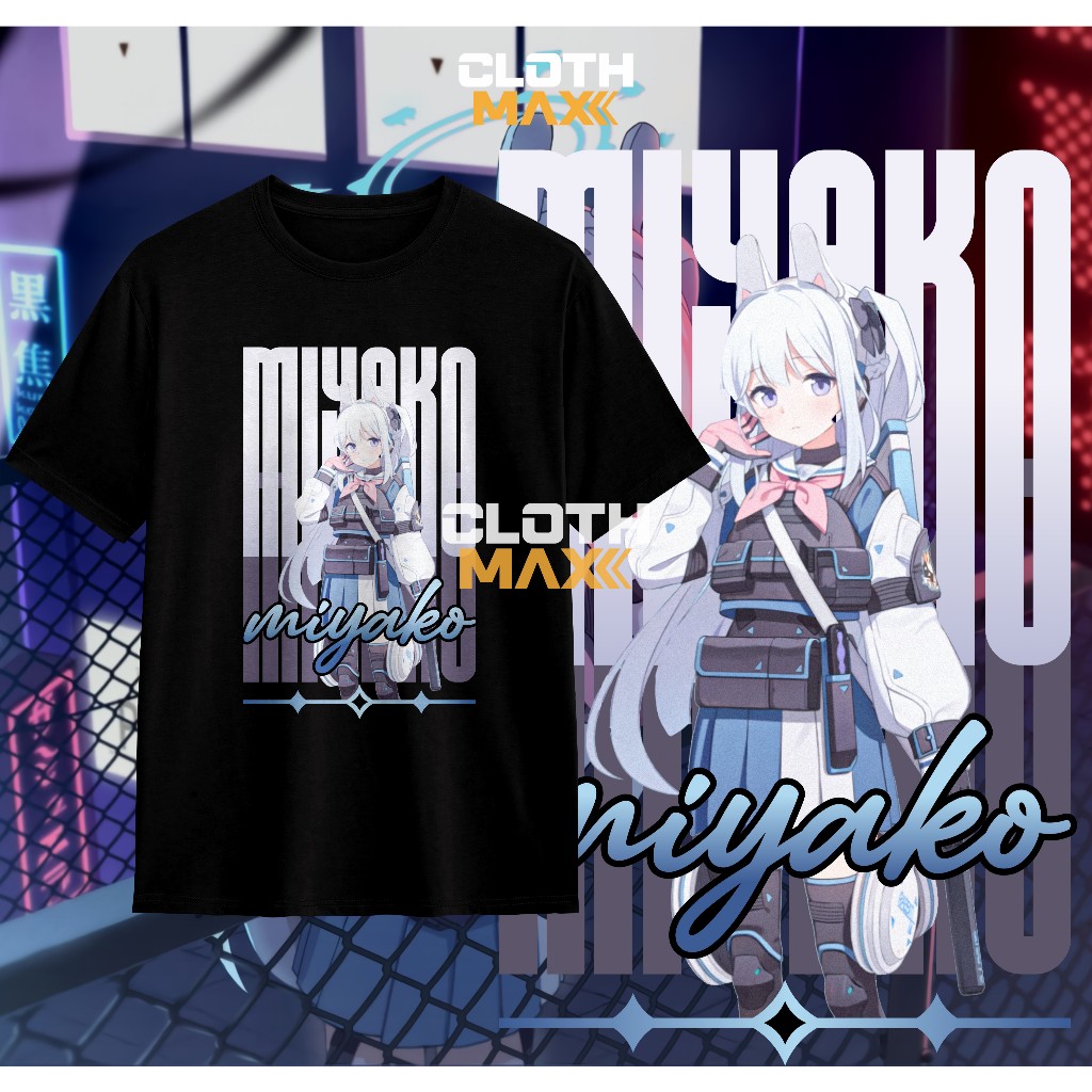 Kaos Dewasa Tshirt Tsukiyuki Miyako Blue Archive Baju Murah Lembut Premium Combed 30s Izayoi Nonomi