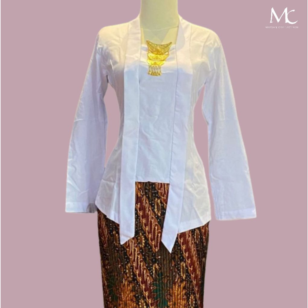 Kebaya Kutu Baru Katun Premium Kebaya Modern Lengan Panjang Polos