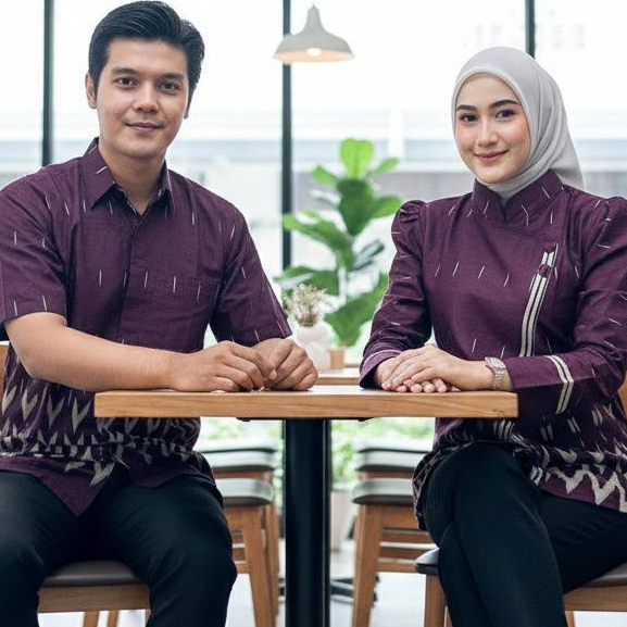 Atasan Batik Couple Tunik Wanita Modern Nyaman Motif Azura