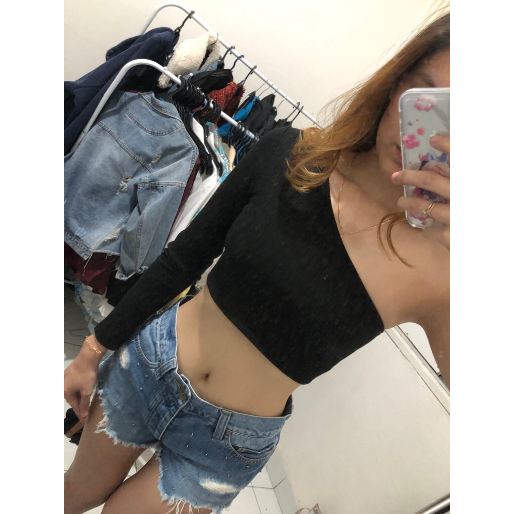 POMELO ONE SHOULDER CROP TOP