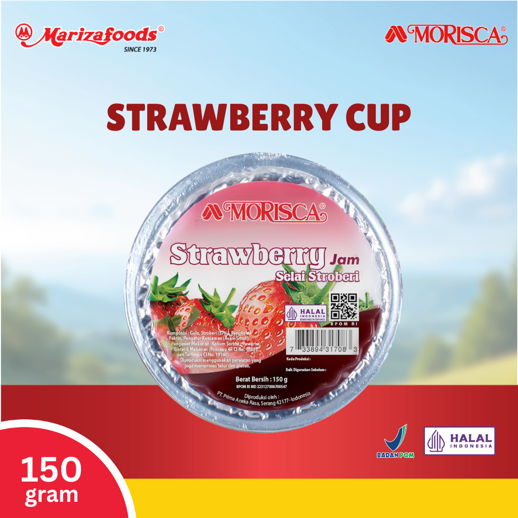 Morisca Strawberry Cup 150g - Selai Stroberi