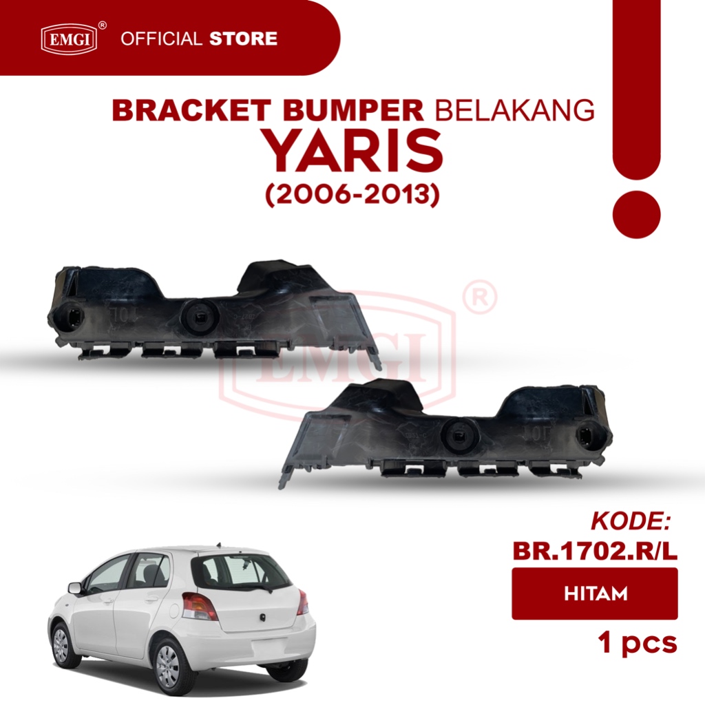 Promo Emgi - Bracket Bumper Belakang Yaris 2006 2007 2008 2009 2010 2011 2012 2013 Hitam -