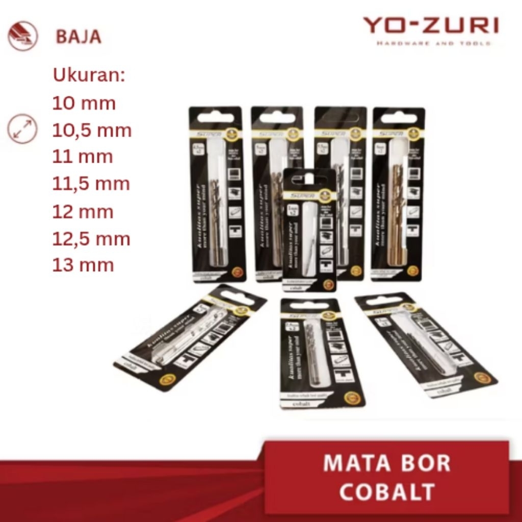 Mata Bor Besi | Baja Cobalt YO ZURI Super | Mata Bor 10mm - 13mm