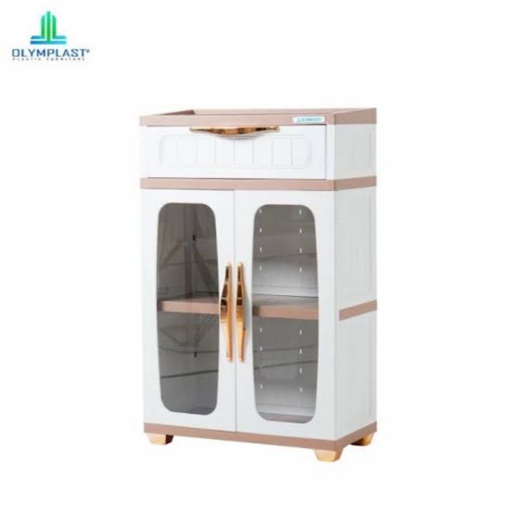 SRO 2K1L - Rak Sepatu Plastik - Rak Sepatu Susun Tertutup - Rak Sepatu Kaca (SJ)