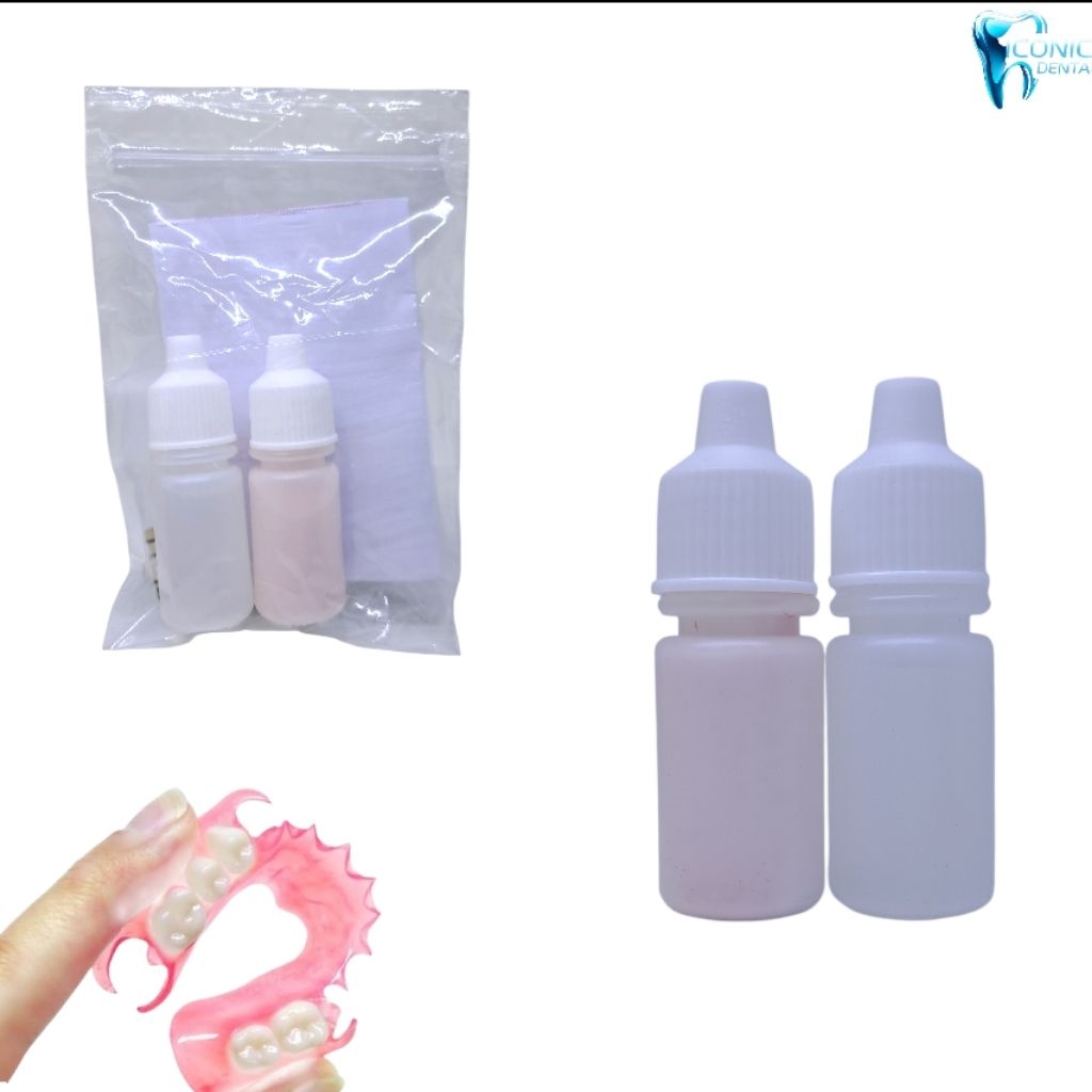 Paket Lem Gigi Palsu Stardent 5ml Bubuk dan liquid