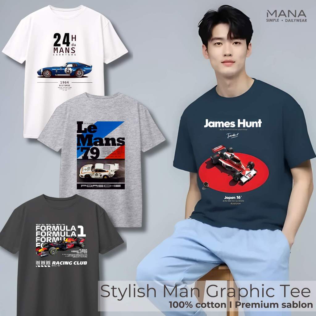 baju kaos pria cowok car mobil vintage racing balap- t shirt pria balap mobil - kaos baju oversize 2