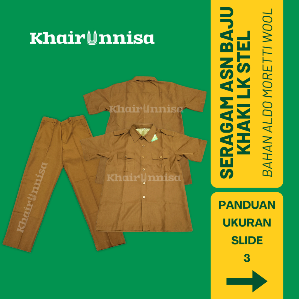 Seragam Baju ASN Khaki Stel LK WN
