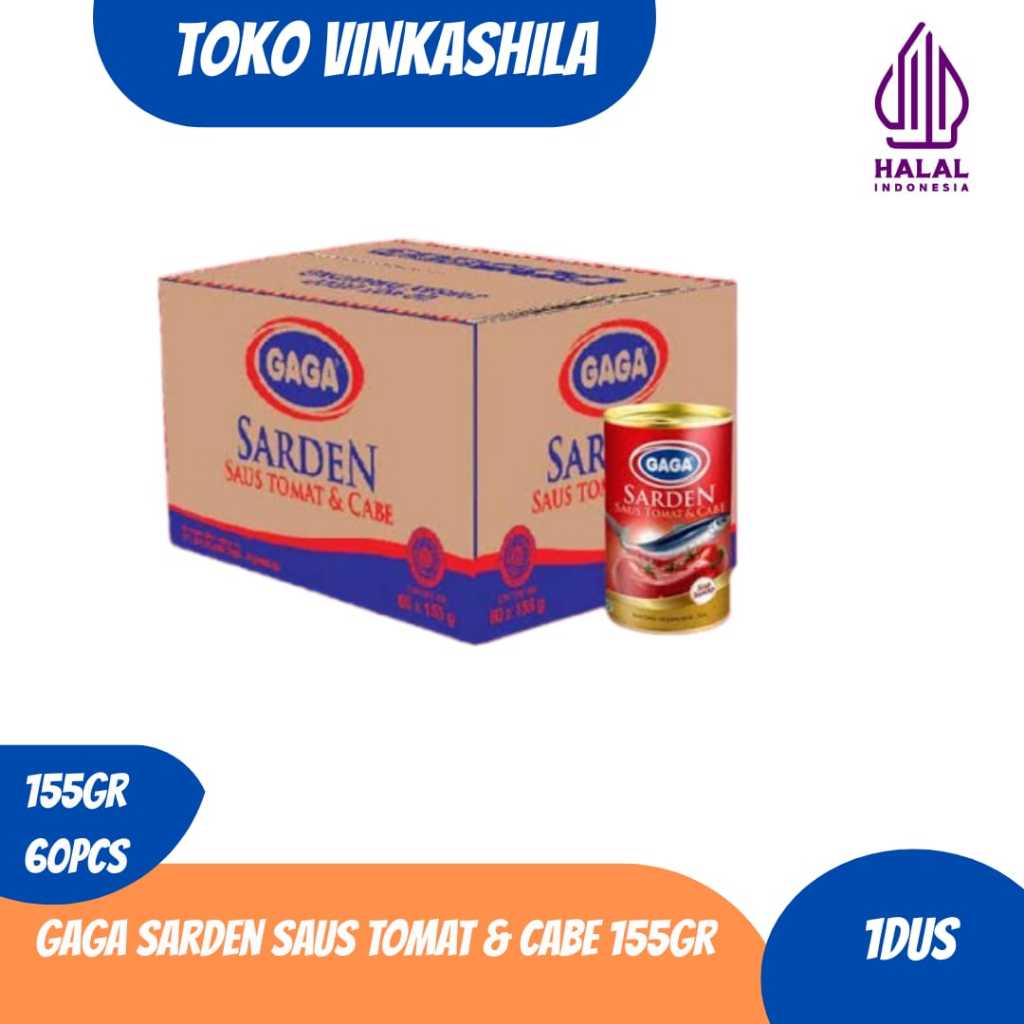 [1DUS ISI 60PCS] GAGA Sarden Saus Tomat & Cabe 155gram