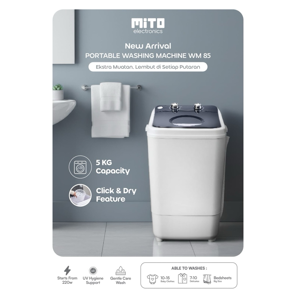 Mesin cuci portable Mito 5kg Lorjj
