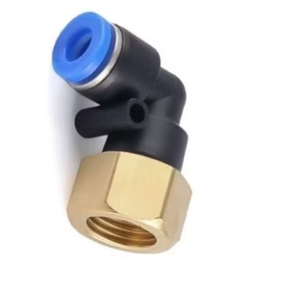 [10 pcs] Fitting Pneumatic Elbow Drat Dalam/ Female Selang  Dia  6mm x Drat M6