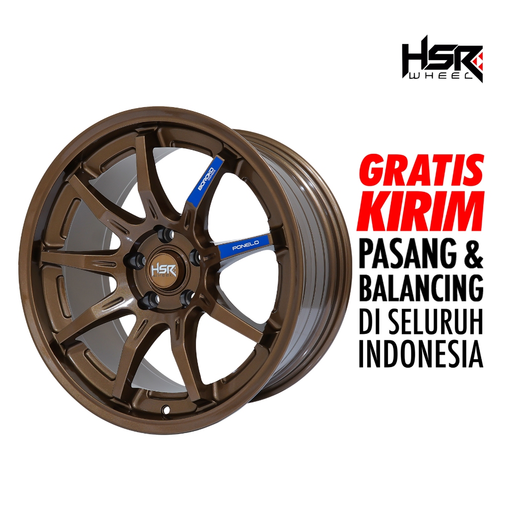 HSR WHEEL Velg Mobil Ring 18 HSR PONELO Cocok All New Livina, Xpander,Ertiga,CR-V, Civic, HRV, Accor