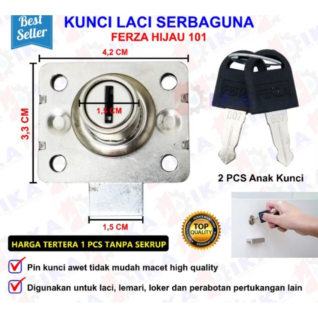 TOKODIPADANG1 Kunci Laci Lemari Kecil 101 Diameter 16mm