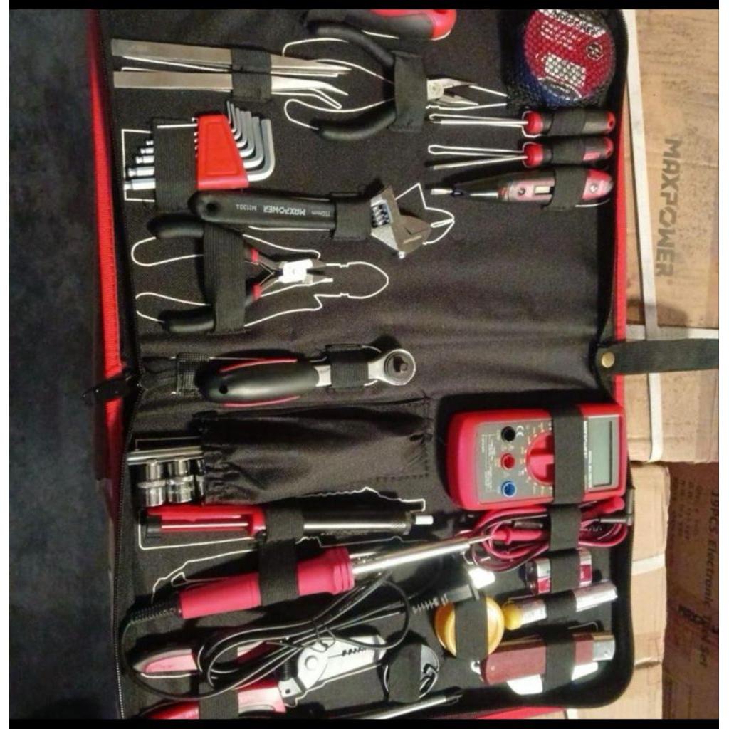 Maxpower 40Pcs Electronic Tool Set / Peralatan Tukang Listrik Maxpower 40Pcs